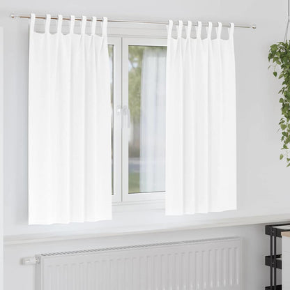 Vorhänge mit Vorhängen 2 pcs Reinweiß Polyester
