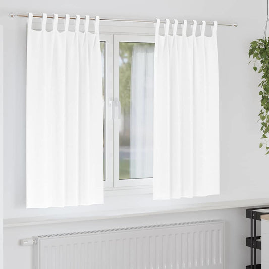 Vorhänge mit Vorhängen 2 pcs Reinweiß Polyester
