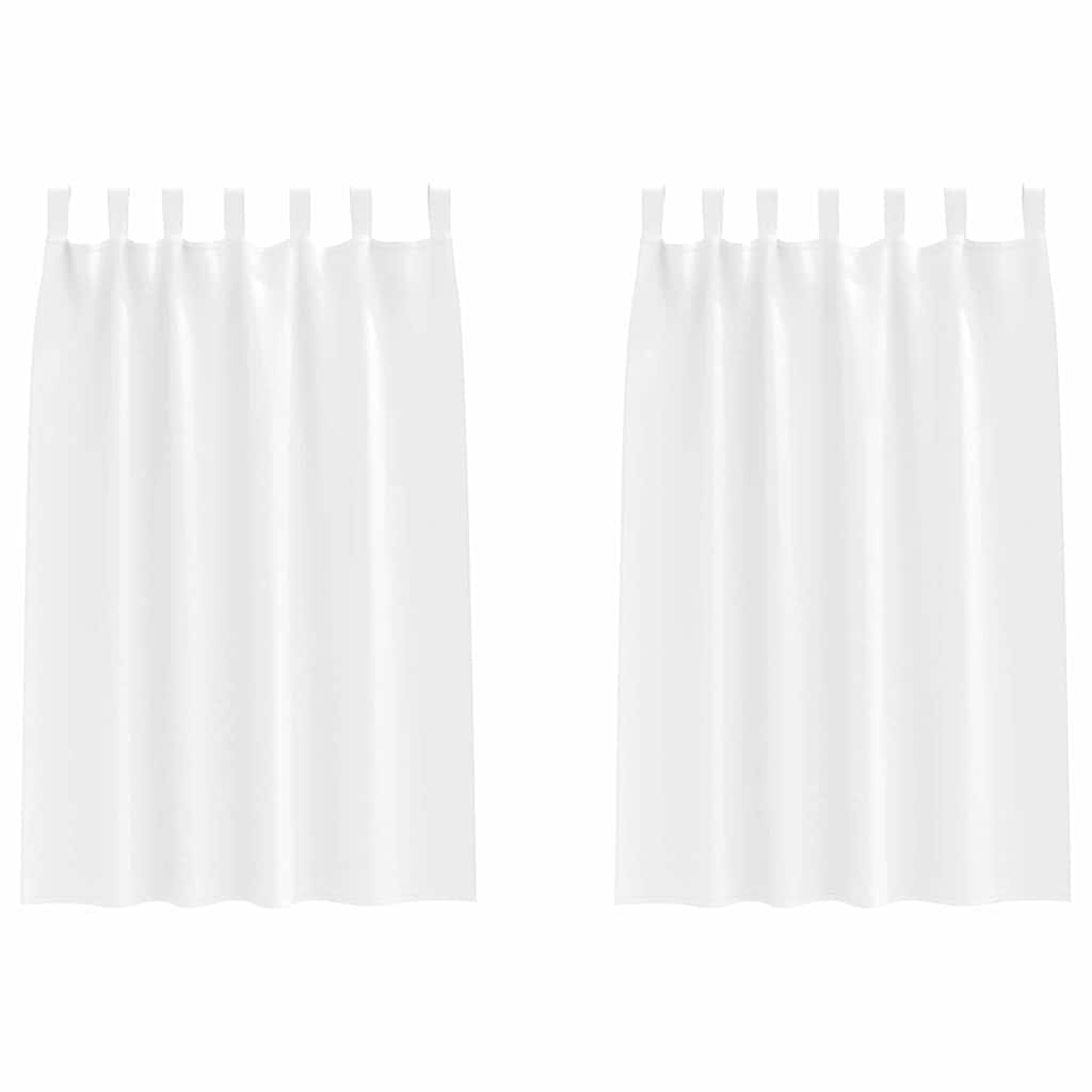 Vorhänge mit Vorhängen 2 pcs Reinweiß Polyester