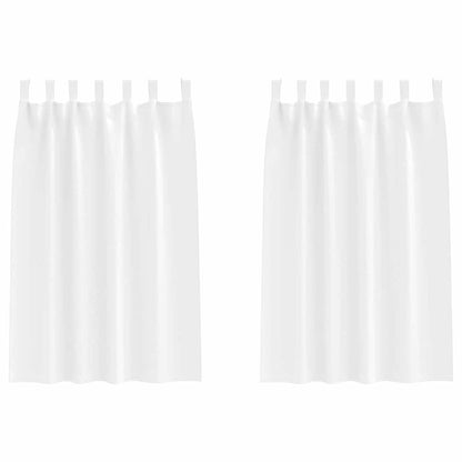 Vorhänge mit Vorhängen 2 pcs Reinweiß Polyester