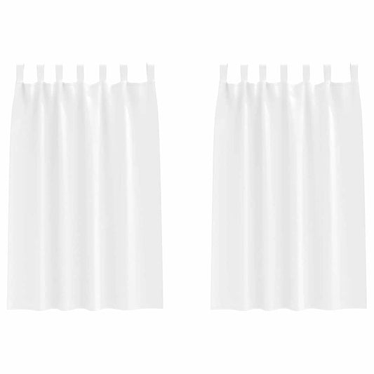 Vorhänge mit Vorhängen 2 pcs Reinweiß Polyester