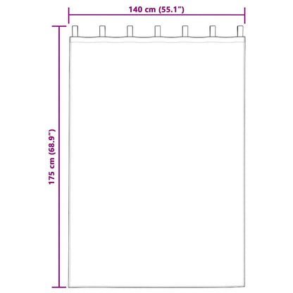 Vorhänge mit Vorhängen 2 pcs Reinweiß Polyester