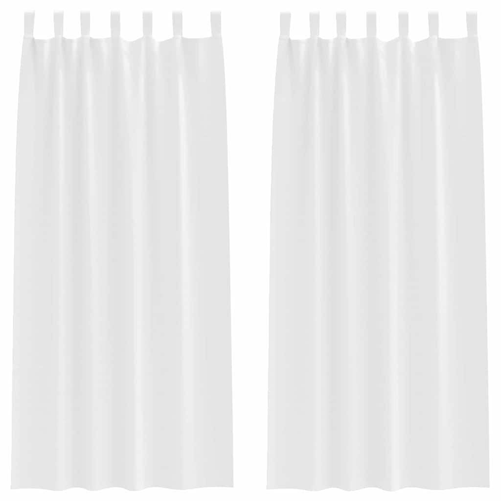 Vorhänge mit Vorhängen 2 pcs Reinweiß Polyester