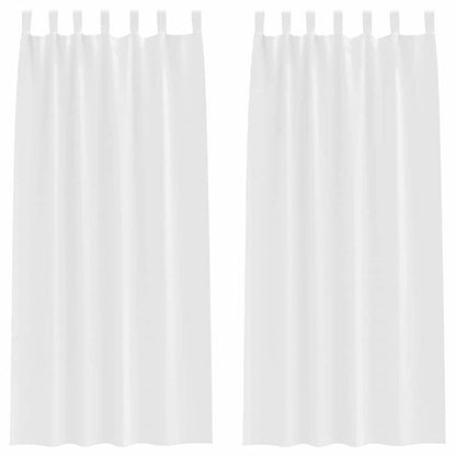 Vorhänge mit Vorhängen 2 pcs Reinweiß Polyester