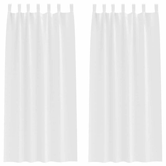 Vorhänge mit Vorhängen 2 pcs Reinweiß Polyester