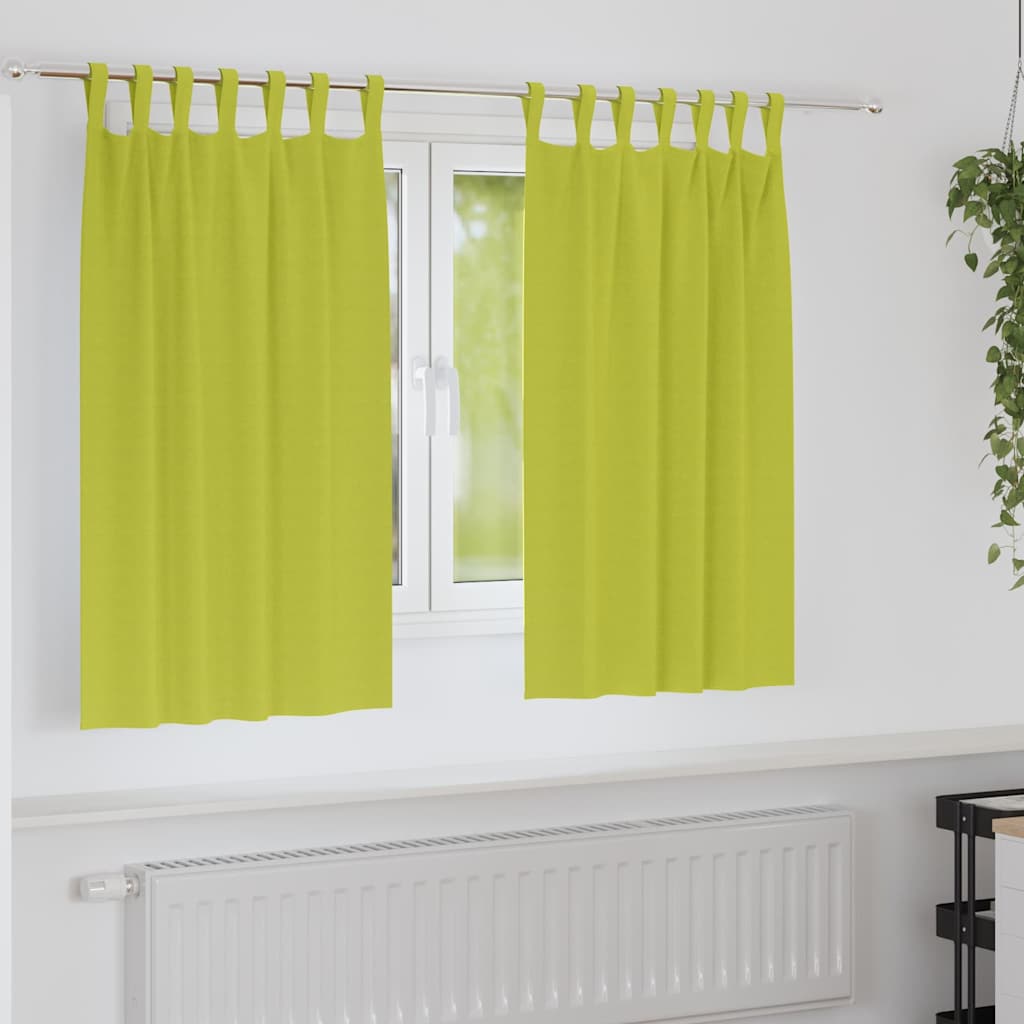 Vorhänge mit Vorhängen 2 pcs Apfelgrün Polyester