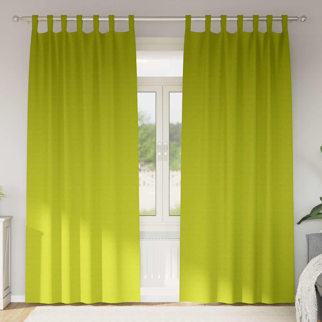 Vorhänge mit Vorhängen 2 pcs Apfelgrün Polyester