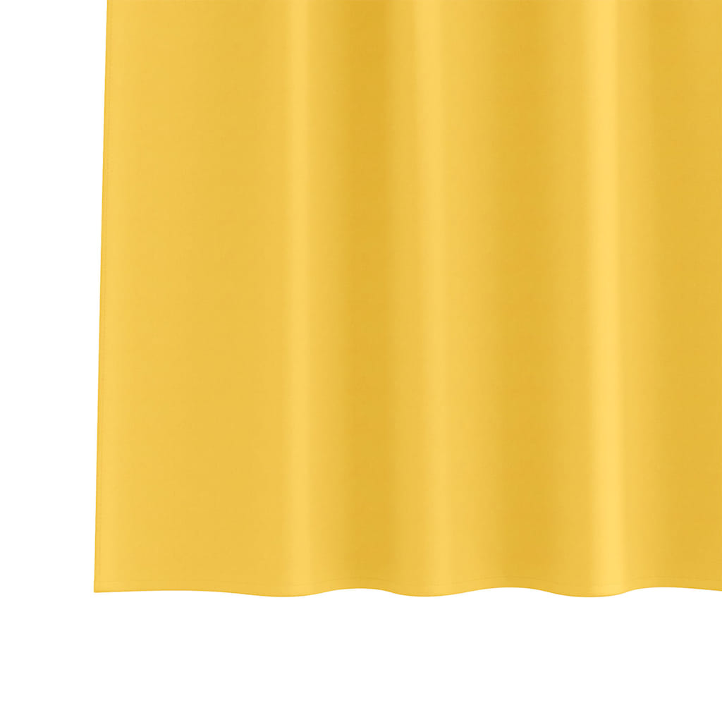 Vorhänge mit Vorhängen 2 pcs Senfgelb Polyester
