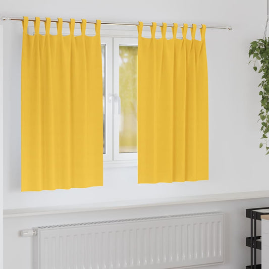 Vorhänge mit Vorhängen 2 pcs Senfgelb Polyester