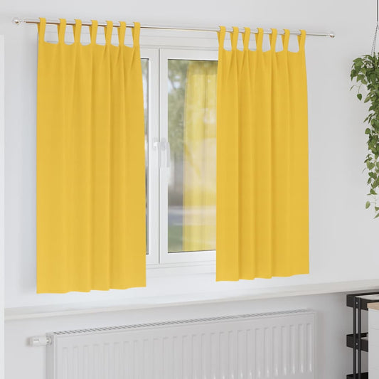 Vorhänge mit Vorhängen 2 pcs Senfgelb Polyester