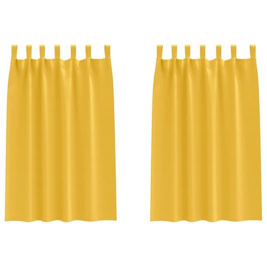 Vorhänge mit Vorhängen 2 pcs Senfgelb Polyester
