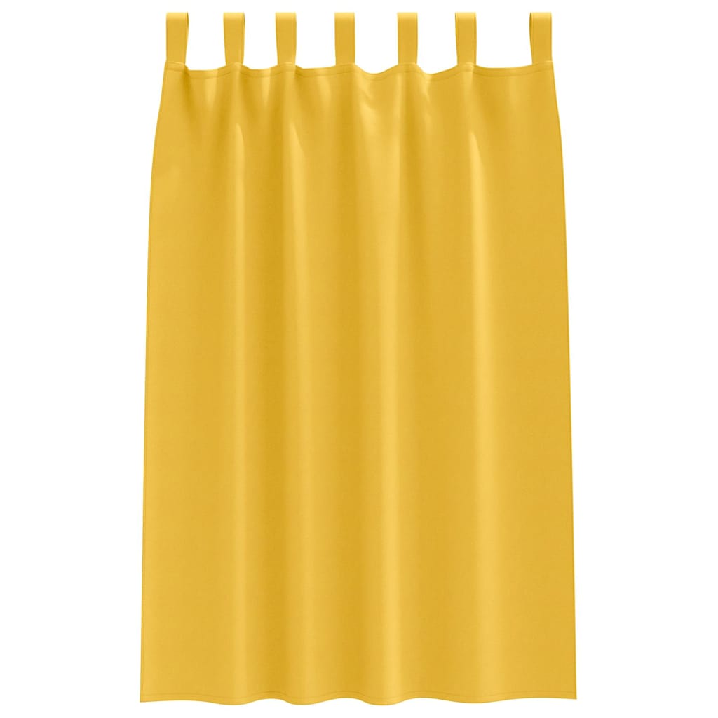 Vorhänge mit Vorhängen 2 pcs Senfgelb Polyester