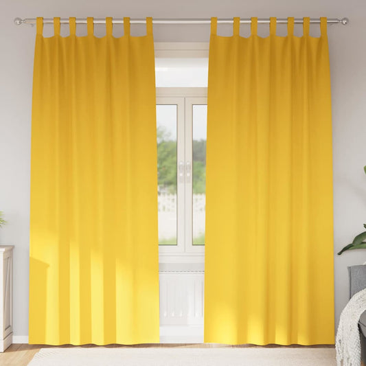 Vorhänge mit Vorhängen 2 pcs Senfgelb Polyester