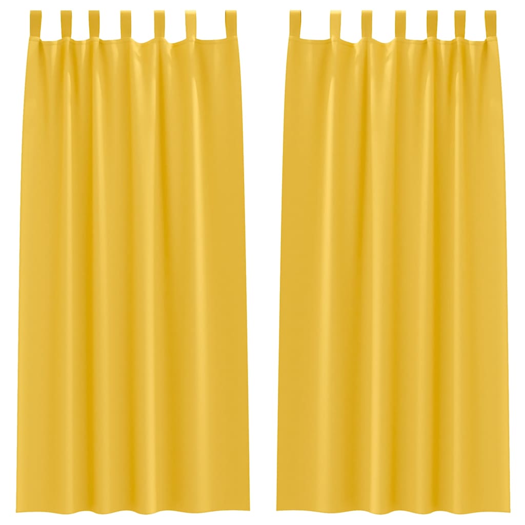 Vorhänge mit Vorhängen 2 pcs Senfgelb Polyester