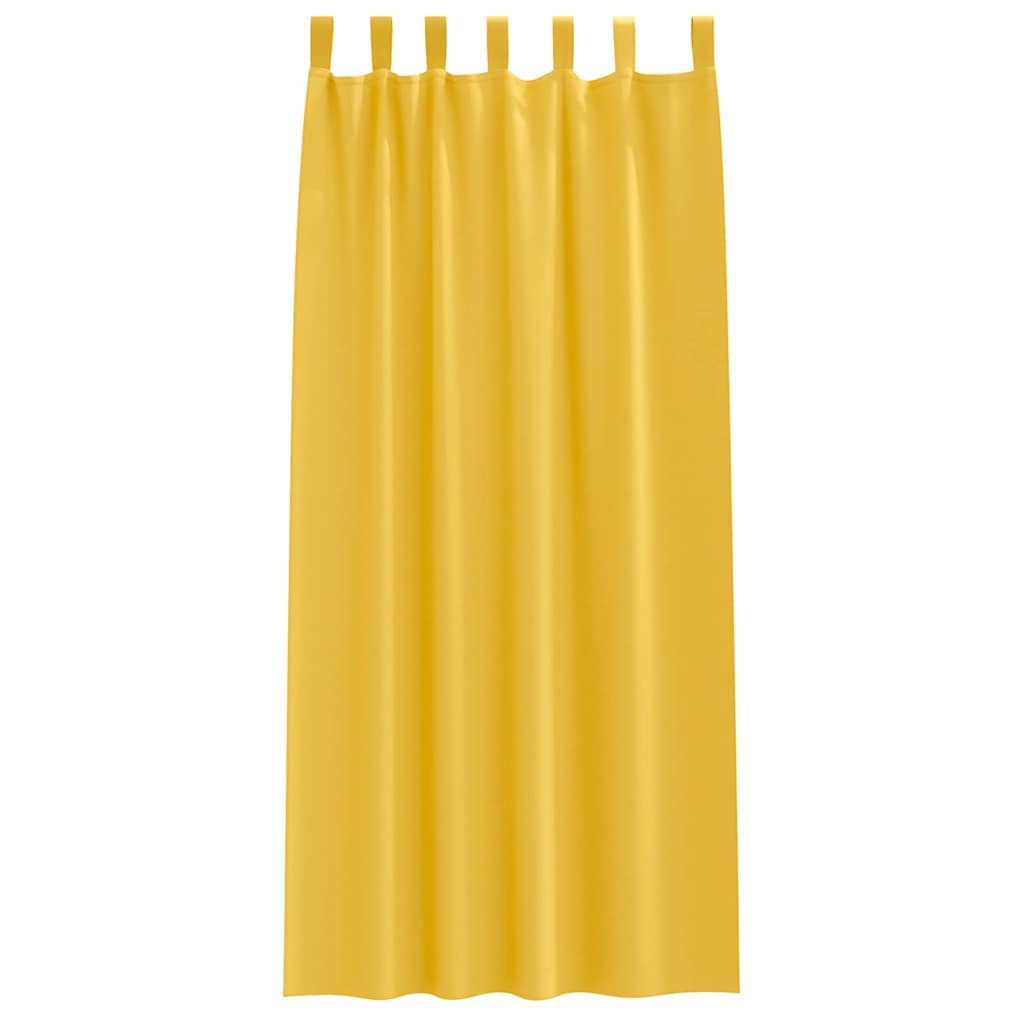 Vorhänge mit Vorhängen 2 pcs Senfgelb Polyester