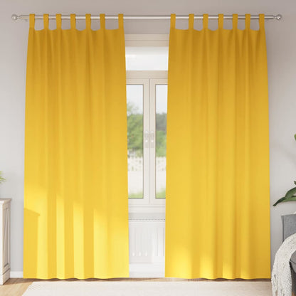 Vorhänge mit Vorhängen 2 pcs Senfgelb Polyester