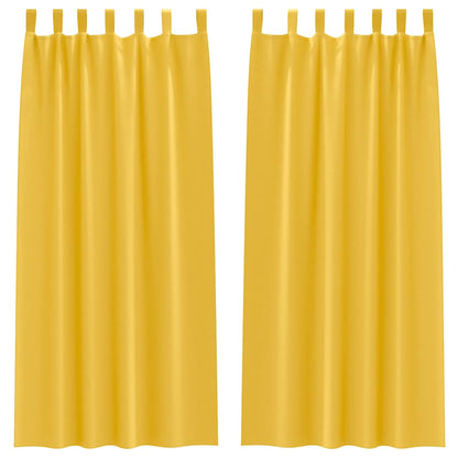 Vorhänge mit Vorhängen 2 pcs Senfgelb Polyester