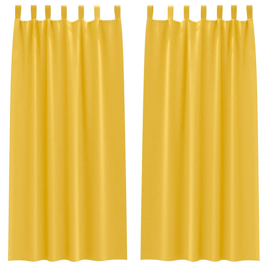 Vorhänge mit Vorhängen 2 pcs Senfgelb Polyester