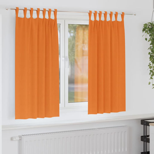 Vorhänge mit Vorhängen 2 pcs Leuchtendes Orange Polyester