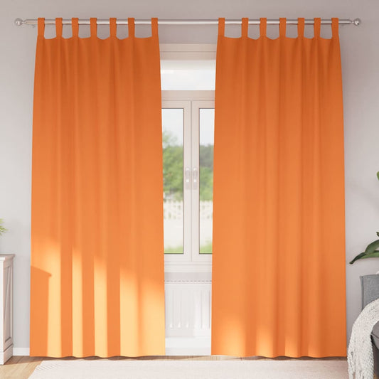 Vorhänge mit Vorhängen 2 pcs Leuchtendes Orange Polyester