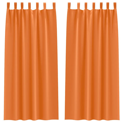 Vorhänge mit Vorhängen 2 pcs Leuchtendes Orange Polyester