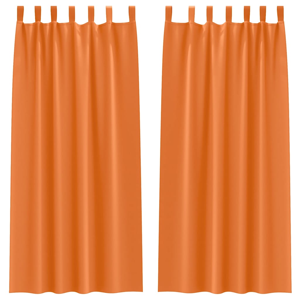 Vorhänge mit Vorhängen 2 pcs Leuchtendes Orange Polyester