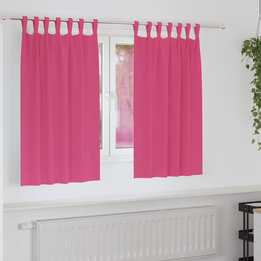 Vorhänge mit Vorhängen 2 pcs Leuchtendes Pink Polyester
