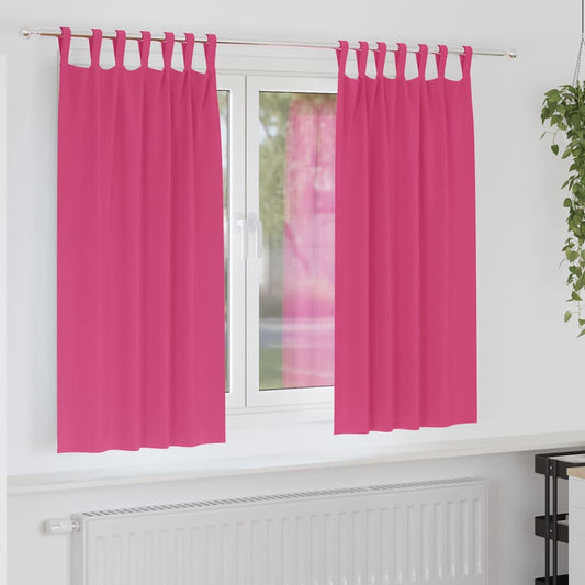 Vorhänge mit Vorhängen 2 pcs Leuchtendes Pink Polyester