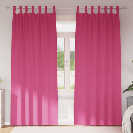 Vorhänge mit Vorhängen 2 pcs Leuchtendes Pink Polyester