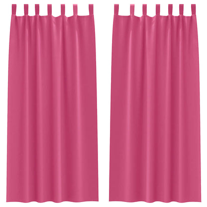 Vorhänge mit Vorhängen 2 pcs Leuchtendes Pink Polyester