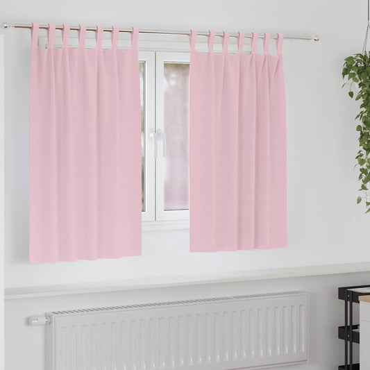 Vorhänge mit Vorhängen 2 pcs Baby Pink Polyester