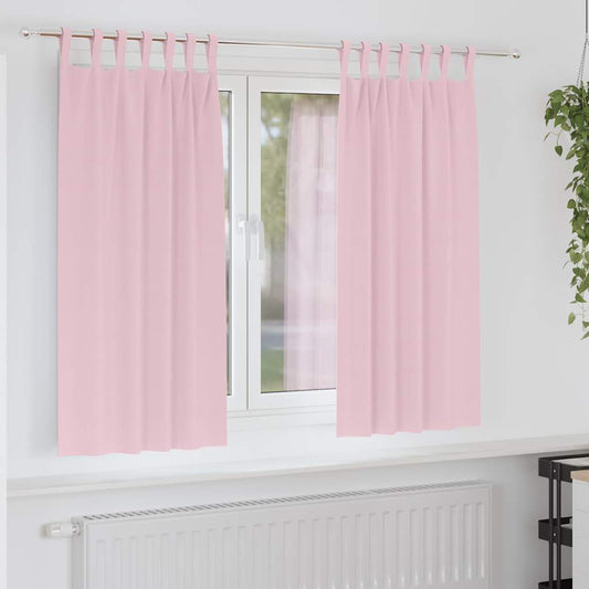 Vorhänge mit Vorhängen 2 pcs Baby Pink Polyester