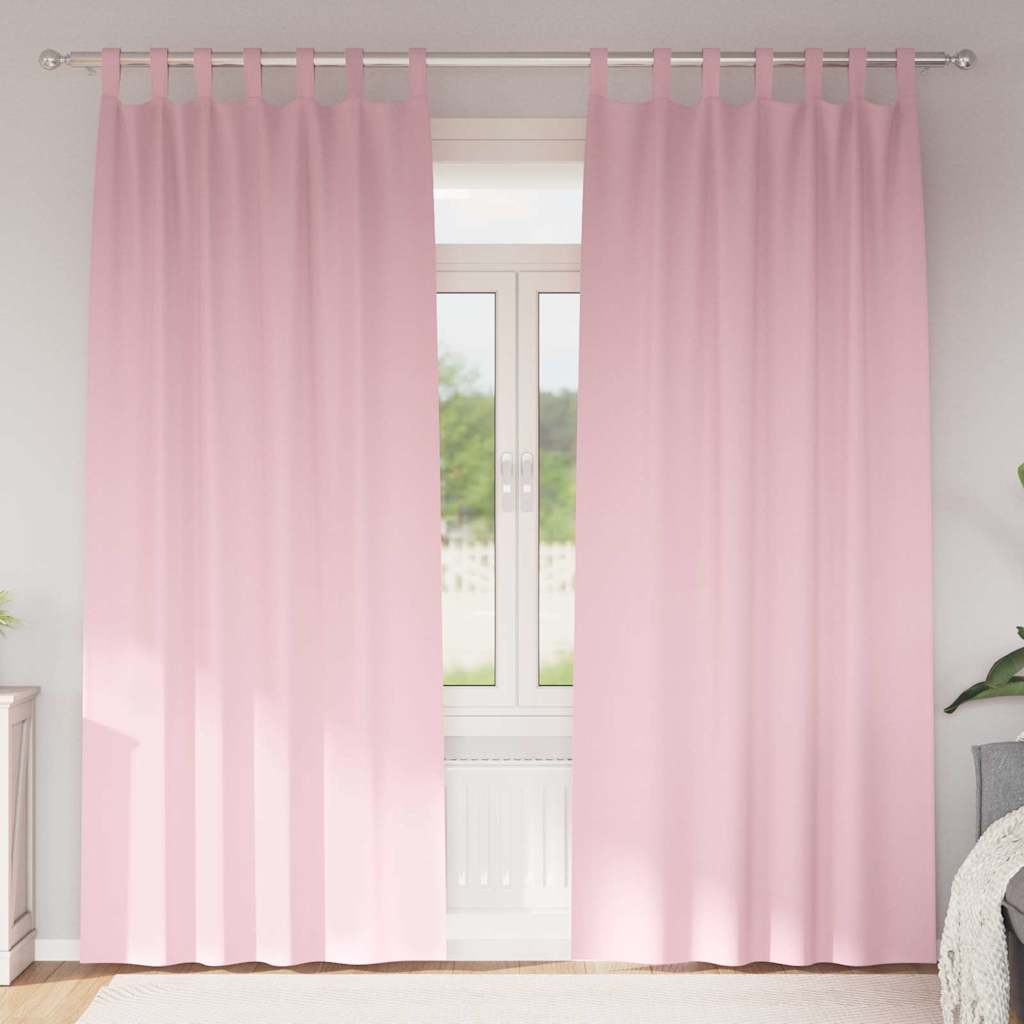 Vorhänge mit Vorhängen 2 pcs Baby Pink Polyester