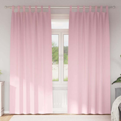 Vorhänge mit Vorhängen 2 pcs Baby Pink Polyester