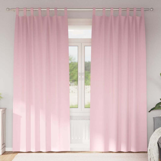 Vorhänge mit Vorhängen 2 pcs Baby Pink Polyester