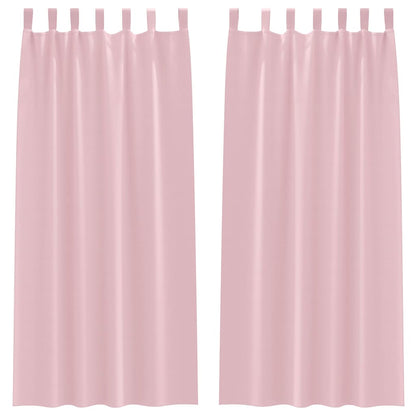 Vorhänge mit Vorhängen 2 pcs Baby Pink Polyester