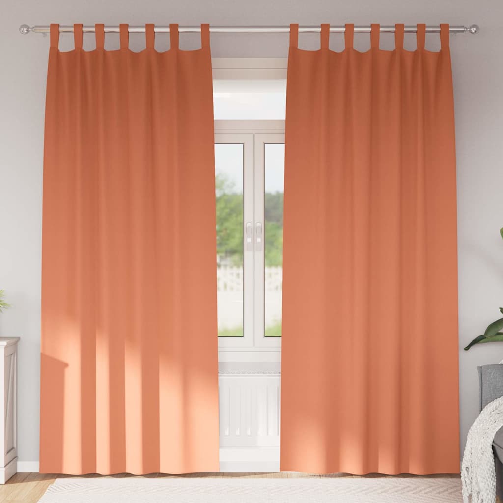 Vorhänge mit Vorhängen 2 pcs Terrakotta Polyester