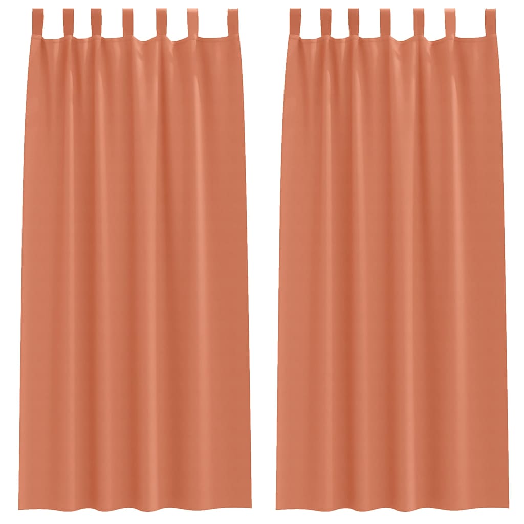 Vorhänge mit Vorhängen 2 pcs Terrakotta Polyester