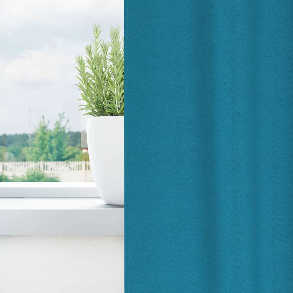 Verdunkelungsvorhänge mit Vorhängen Türkis Polyester
