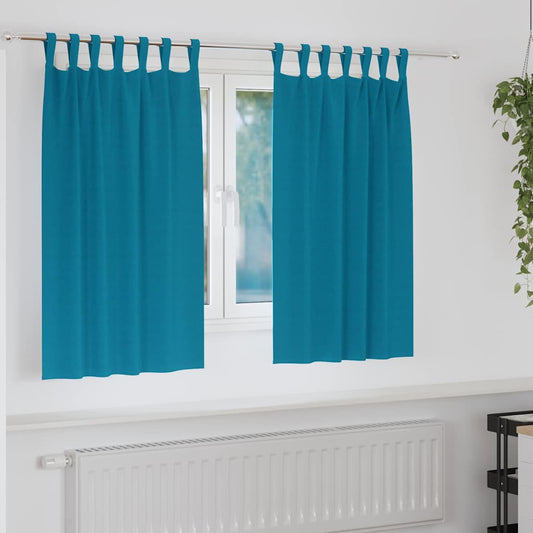 Vorhänge mit Vorhängen 2 pcs Türkis Polyester