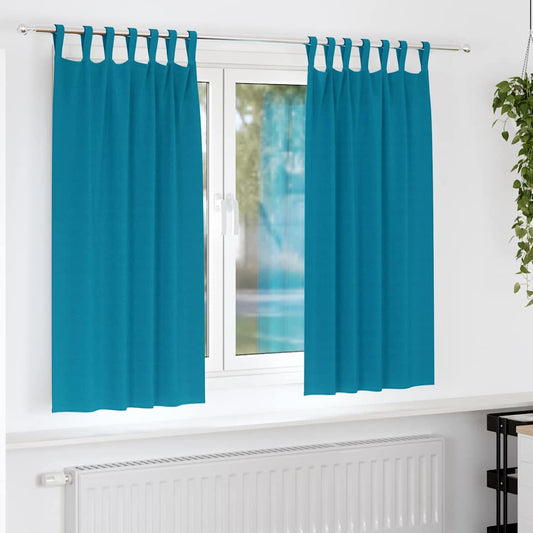 Vorhänge mit Vorhängen 2 pcs Türkis Polyester