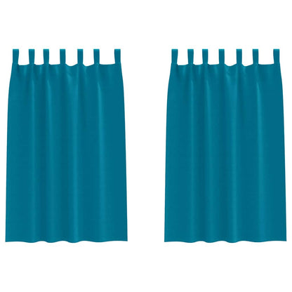 Vorhänge mit Vorhängen 2 pcs Türkis Polyester
