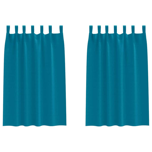 Vorhänge mit Vorhängen 2 pcs Türkis Polyester