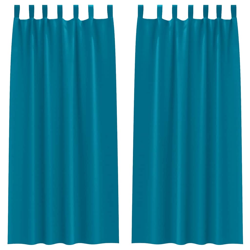 Vorhänge mit Vorhängen 2 pcs Türkis Polyester