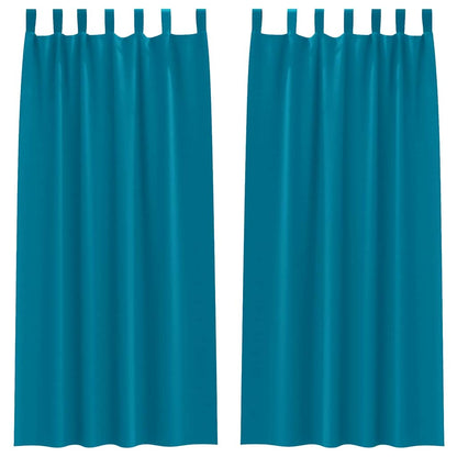 Vorhänge mit Vorhängen 2 pcs Türkis Polyester