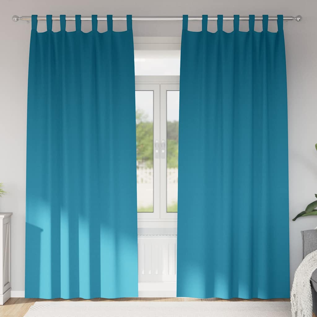 Vorhänge mit Vorhängen 2 pcs Türkis Polyester