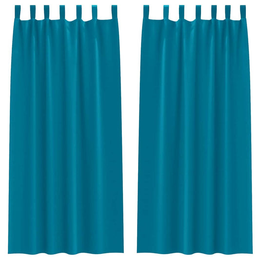 Vorhänge mit Vorhängen 2 pcs Türkis Polyester