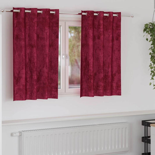 Vorhang mit Vorhängen 2 pcs Weinrot 140 x 140 cm Samt