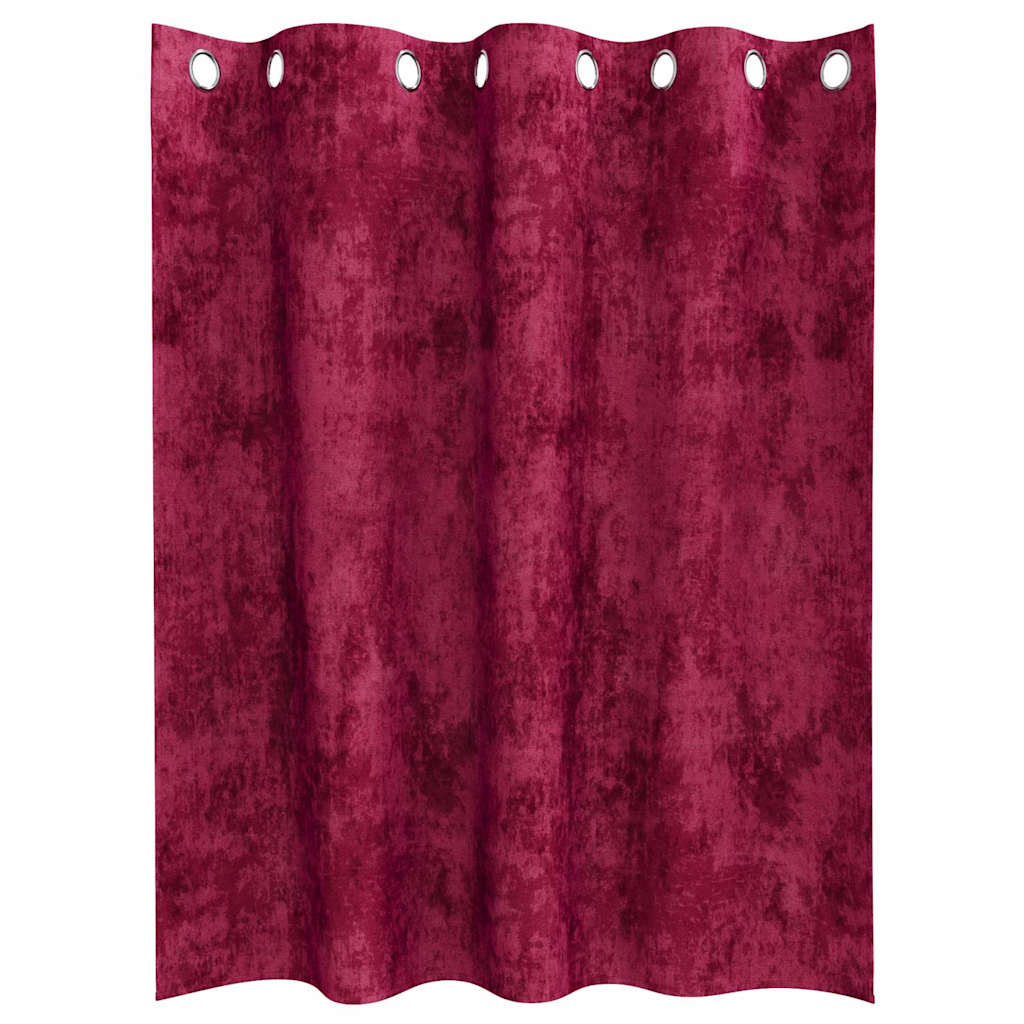Vorhang mit Vorhängen 2 pcs Weinrot 140 x 140 cm Samt
