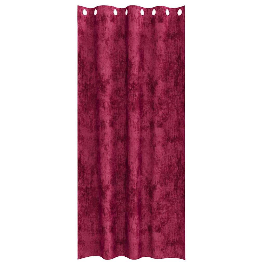 Vorhang mit Vorhängen 2 pcs Weinrot 260 x 140 cm Samt